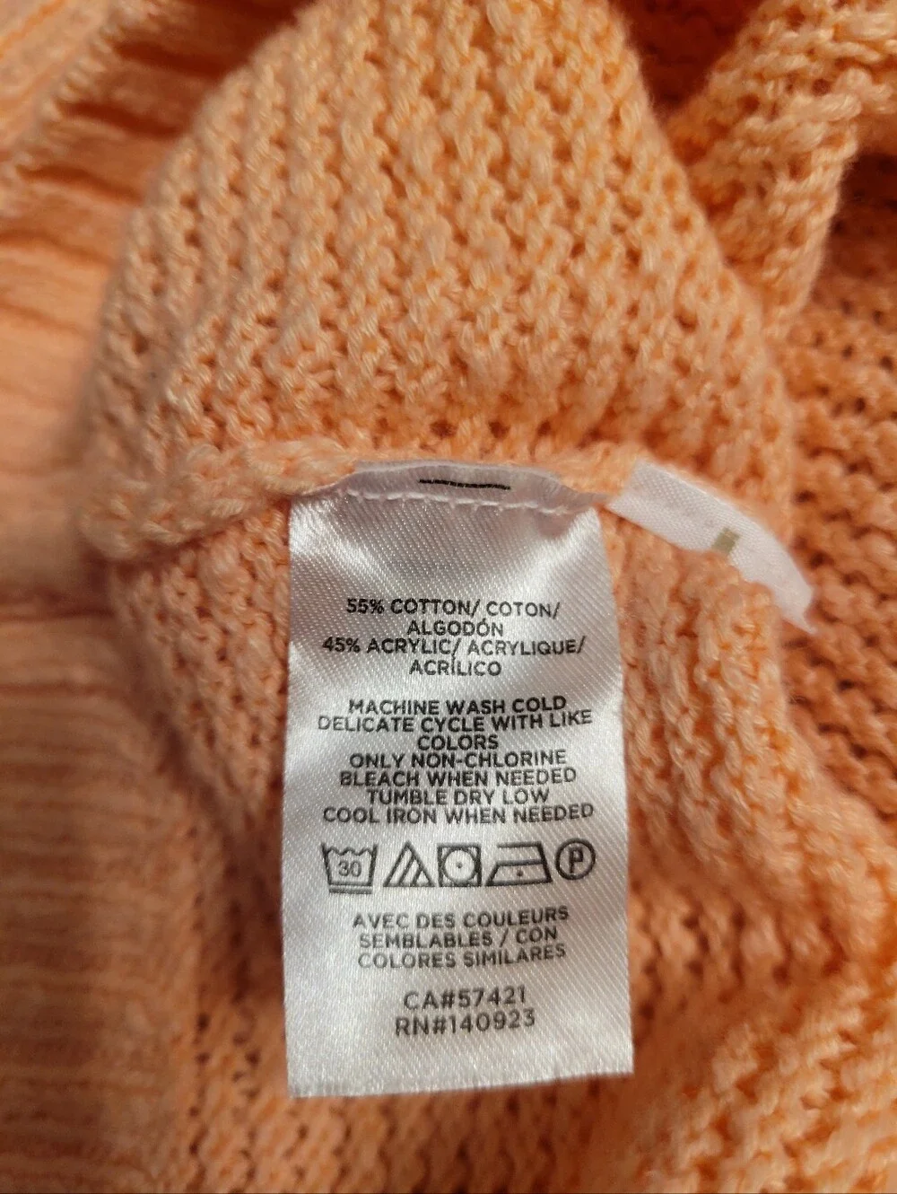 LOFT Peach Knit Button-Front Cardigan - Picture 6 of 6